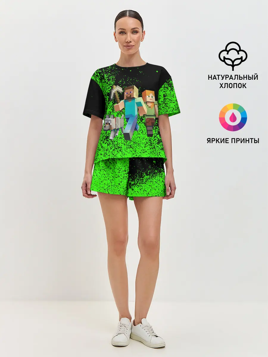 Женская пижама с шортами / minecraft