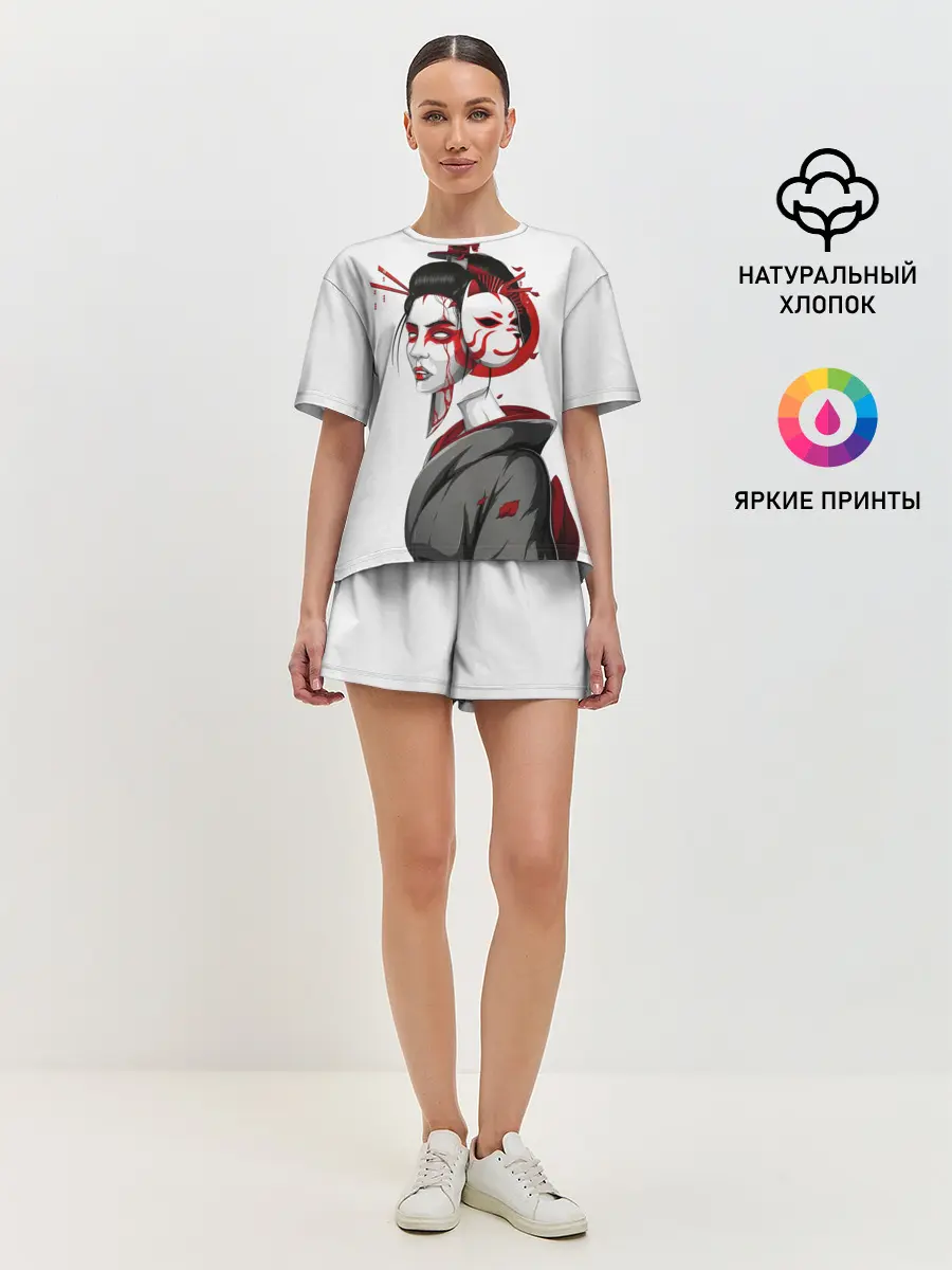 Женская пижама с шортами / Гейша