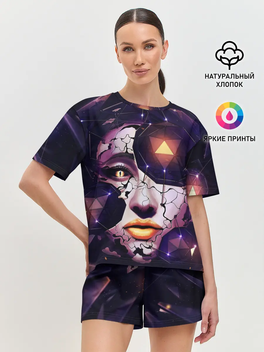 Женская пижама с шортами / Лицо