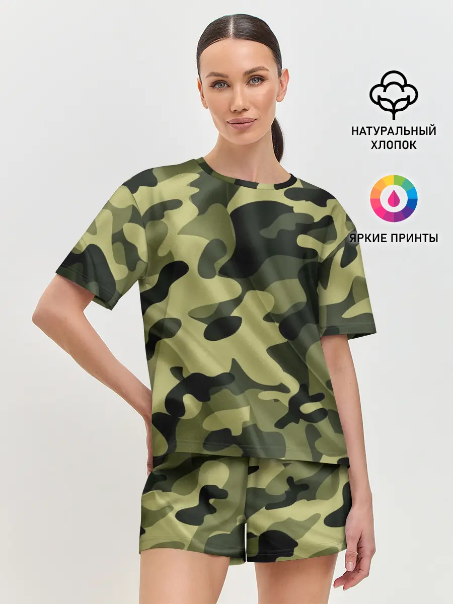 Женская пижама с шортами / Милитари