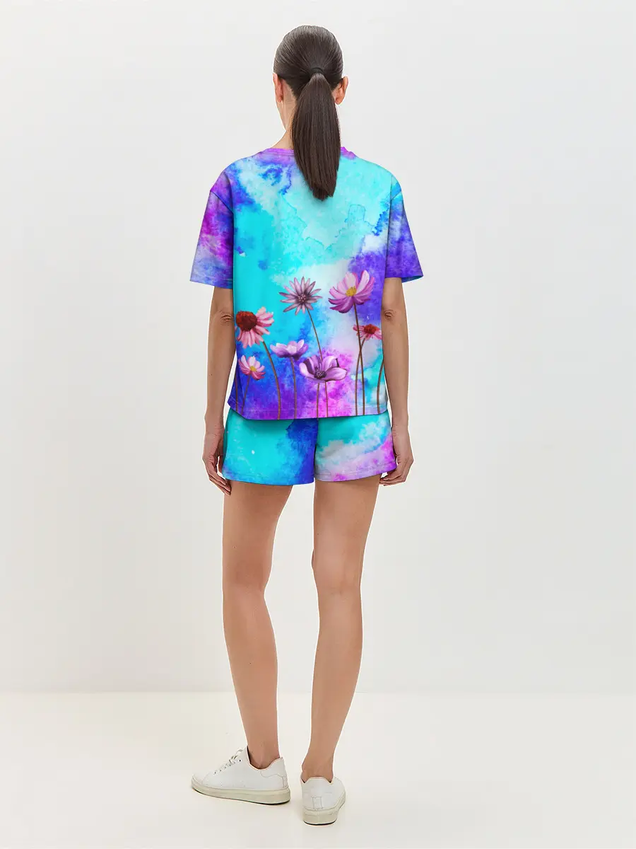 Женская пижама с шортами / Цветов аромат