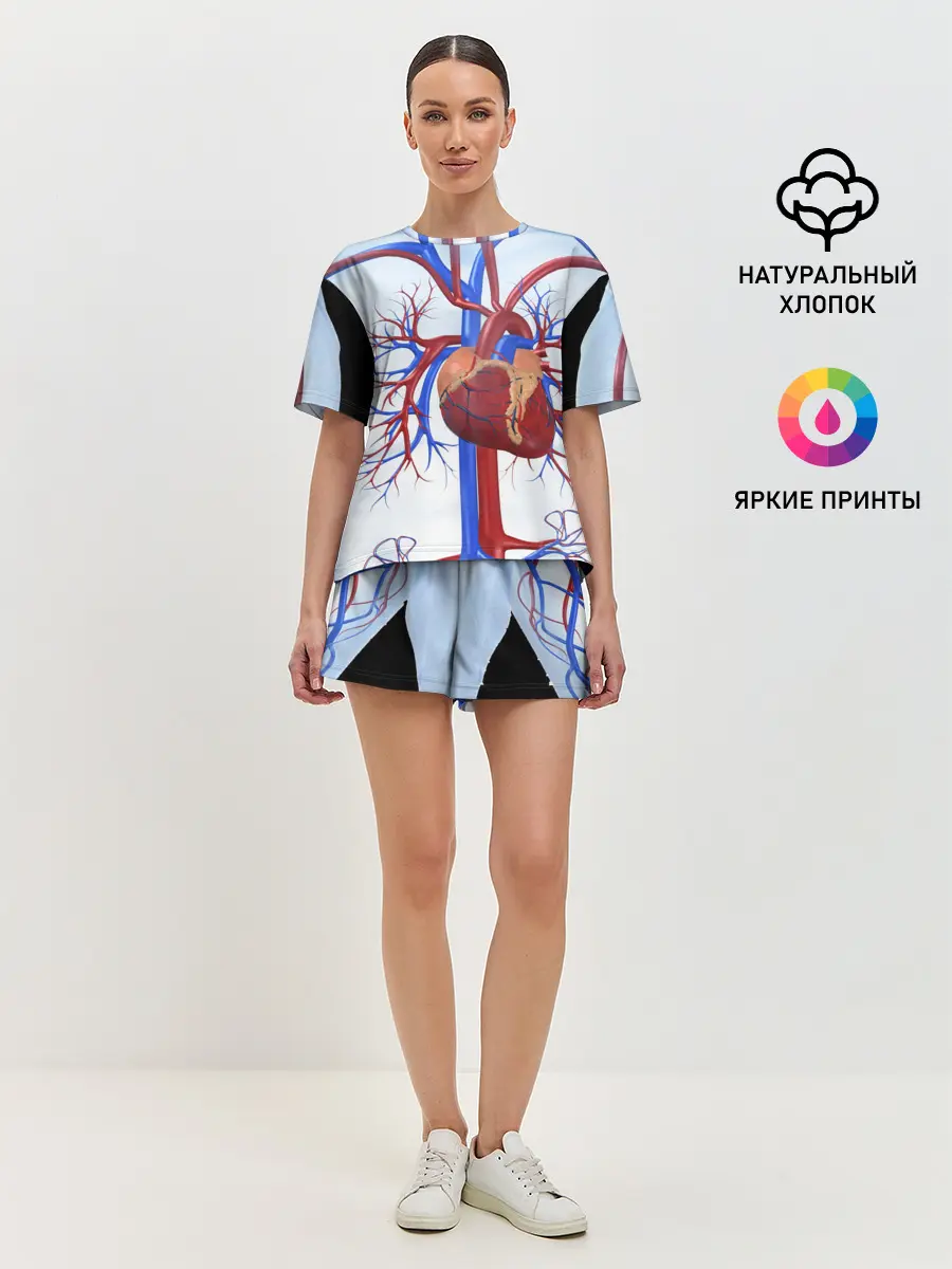 Женская пижама с шортами / Сердце