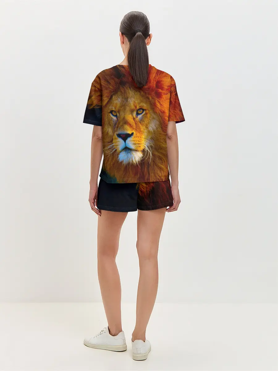 Женская пижама с шортами / Лев 3D