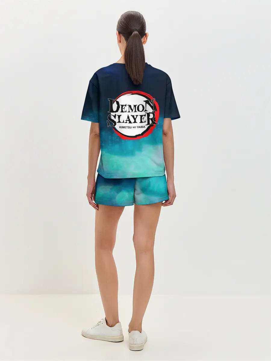 Женская пижама с шортами / Убийца демонов милые брат и сестра