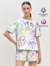 Женская пижама с шортами / Цветные лица