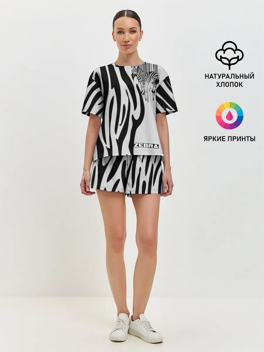 Женская пижама с шортами / Zebra
