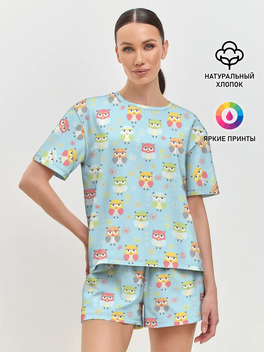 Женская пижама с шортами / Совята