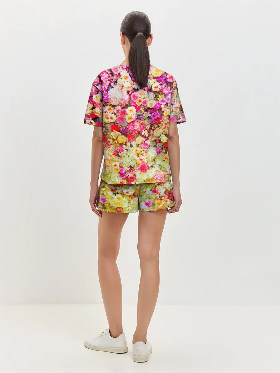 Женская пижама с шортами / Цветы
