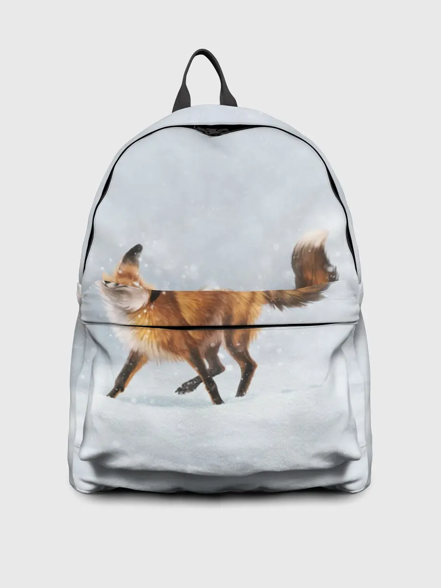 Рюкзак джинсовый / Зимняя лисичка