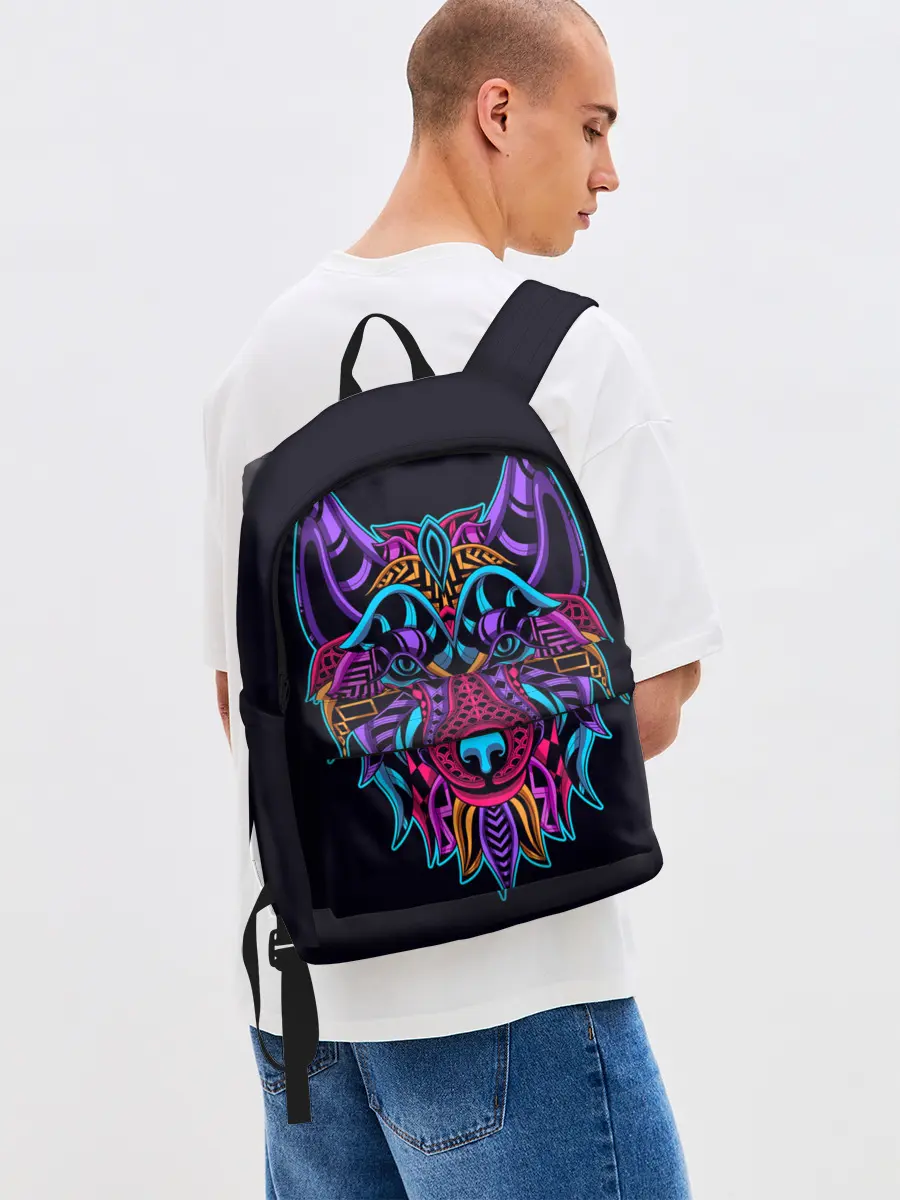 Рюкзак джинсовый / Неоновый пес