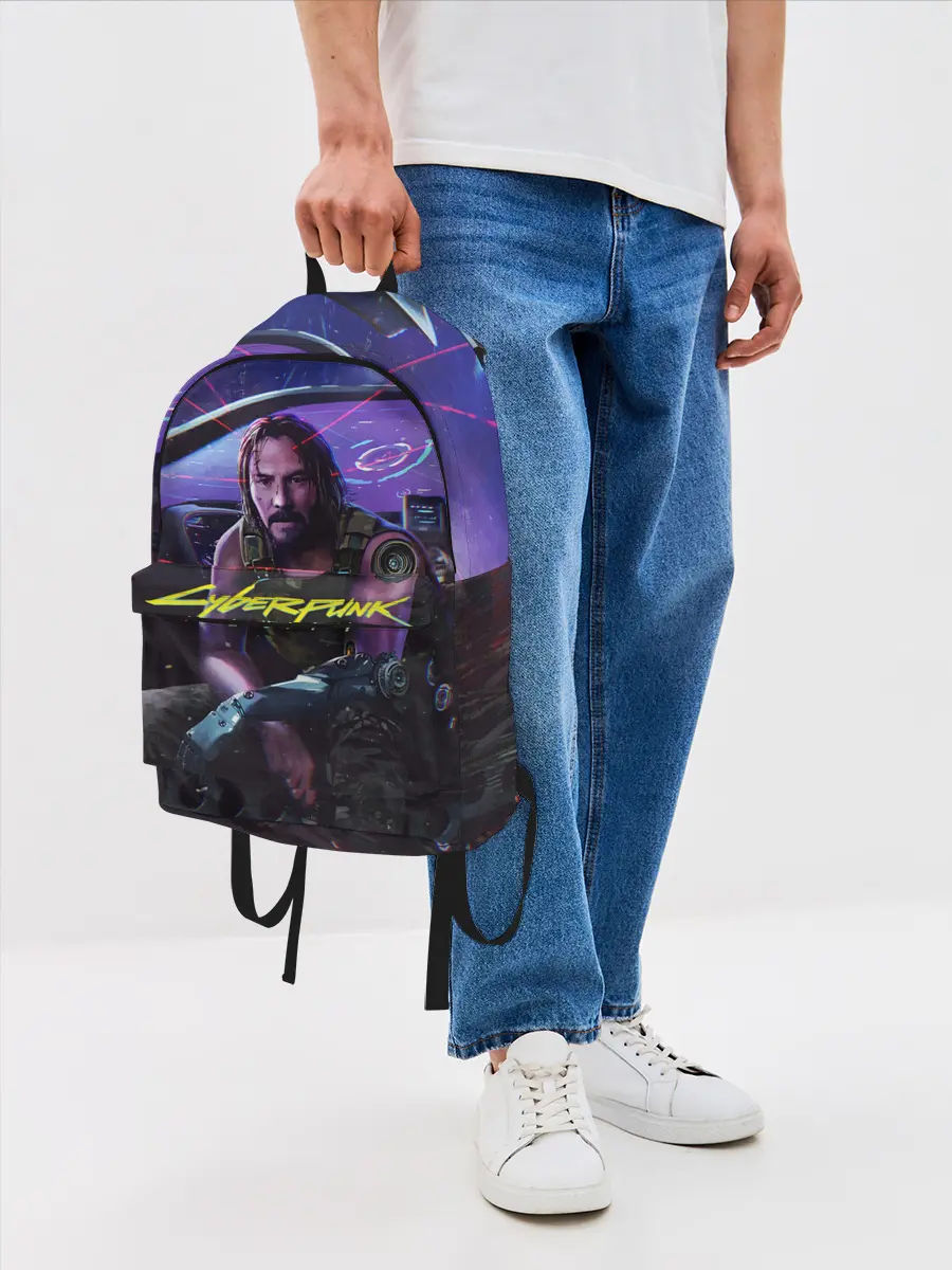 Рюкзак джинсовый / CYBERPUNK 2077 - КИАНУ