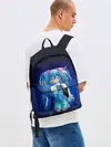 Рюкзак джинсовый / Hatsune Miku на черном фоне