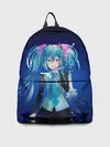 Рюкзак джинсовый / Hatsune Miku на черном фоне