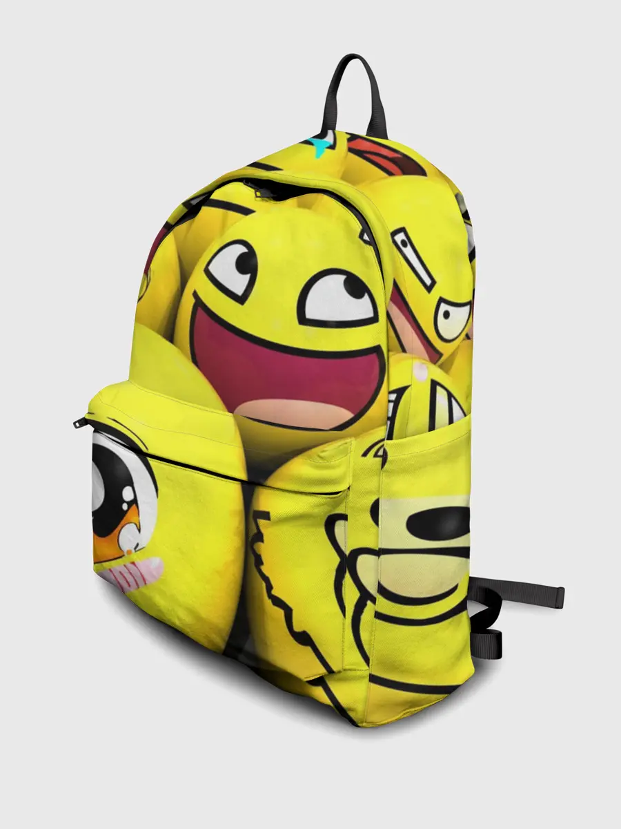 Рюкзак джинсовый / ЖЕЛТЫЕ СМАЙЛИКИ
