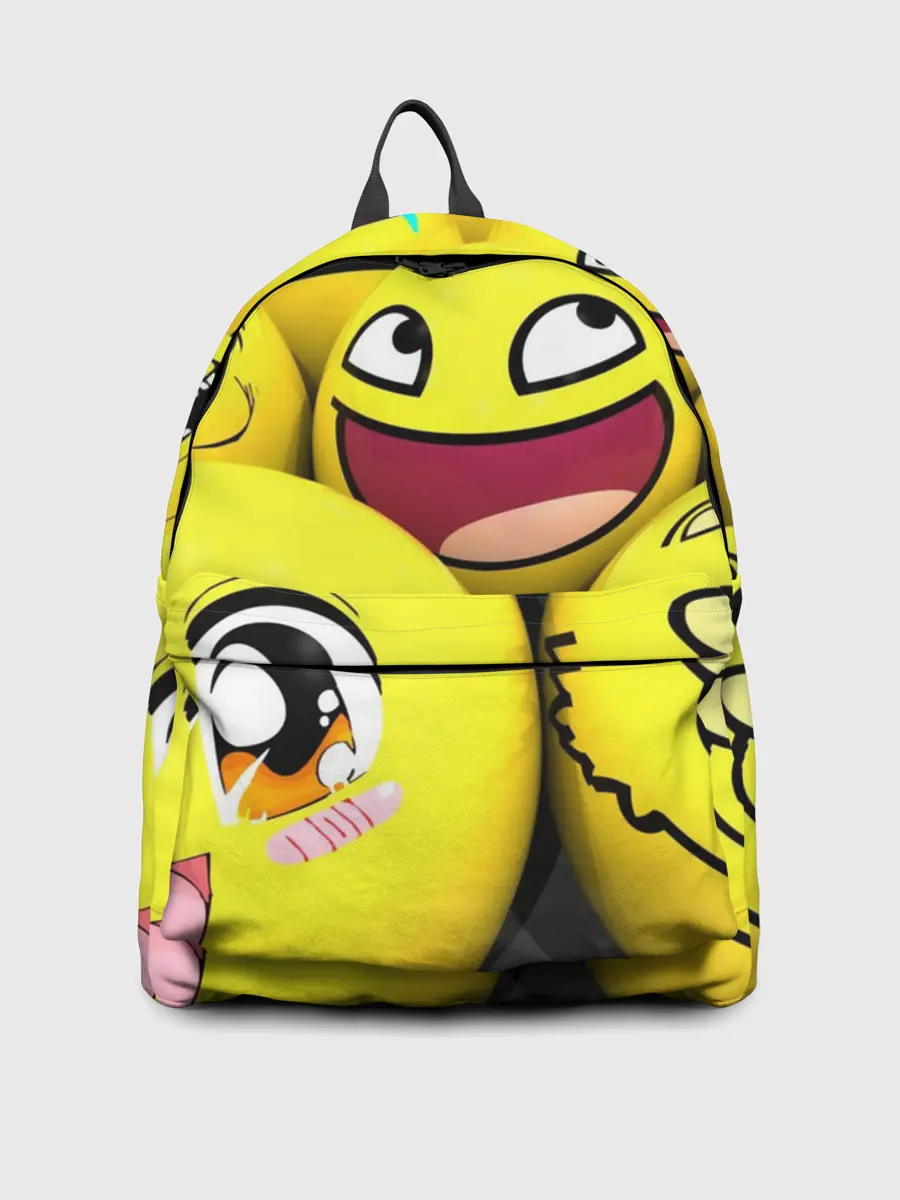 Рюкзак джинсовый / ЖЕЛТЫЕ СМАЙЛИКИ