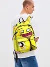 Рюкзак джинсовый / ЖЕЛТЫЕ СМАЙЛИКИ