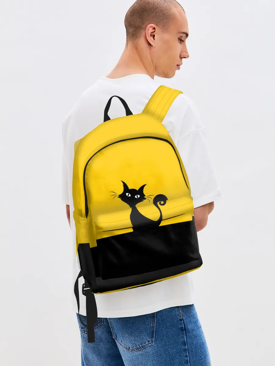 Рюкзак джинсовый / Гордый кот.