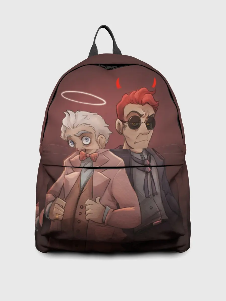 Рюкзак джинсовый / Азирафель и Кроули