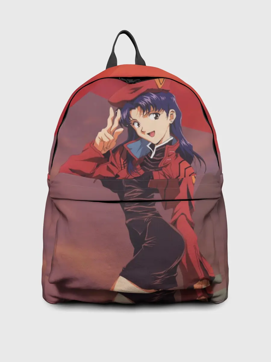 Рюкзак джинсовый / Misato Katsuragi на красном