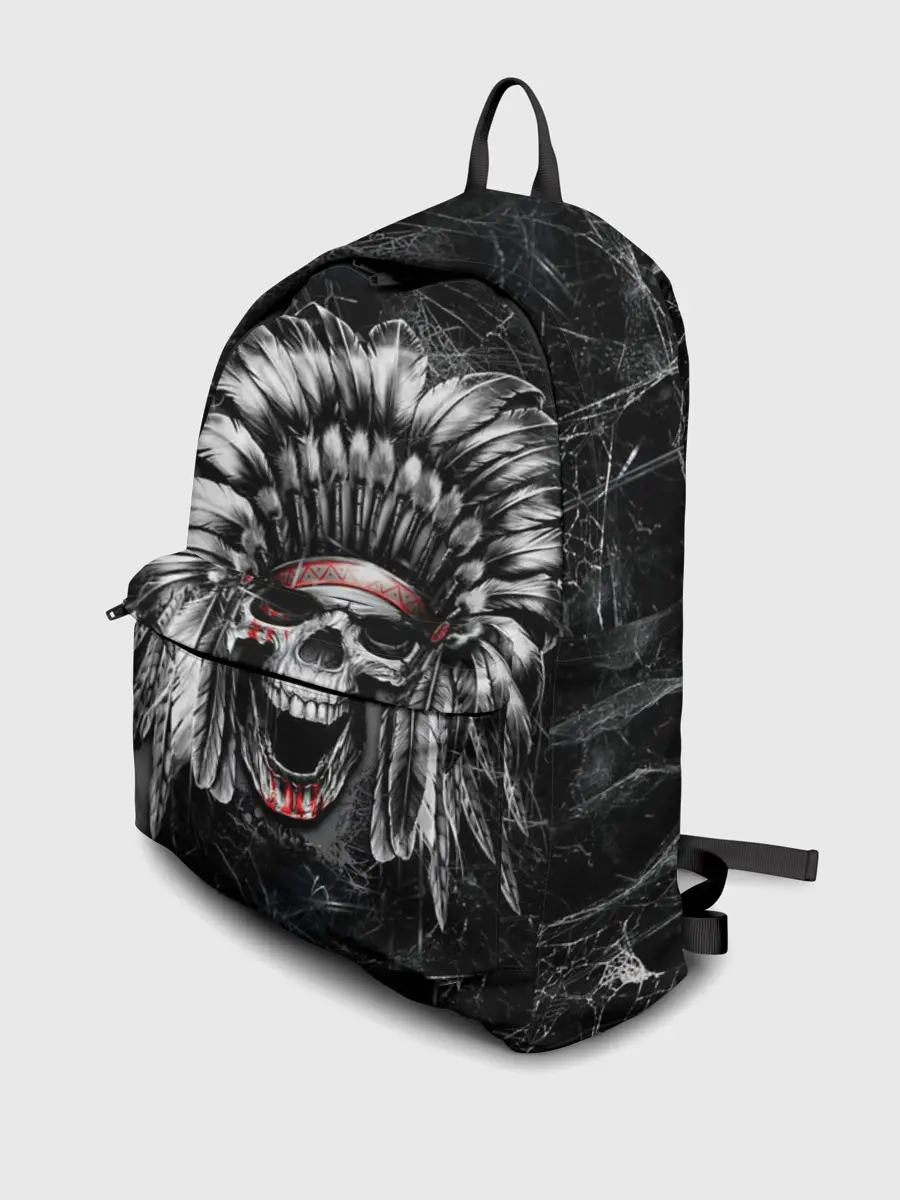 Рюкзак джинсовый / Индеец череп