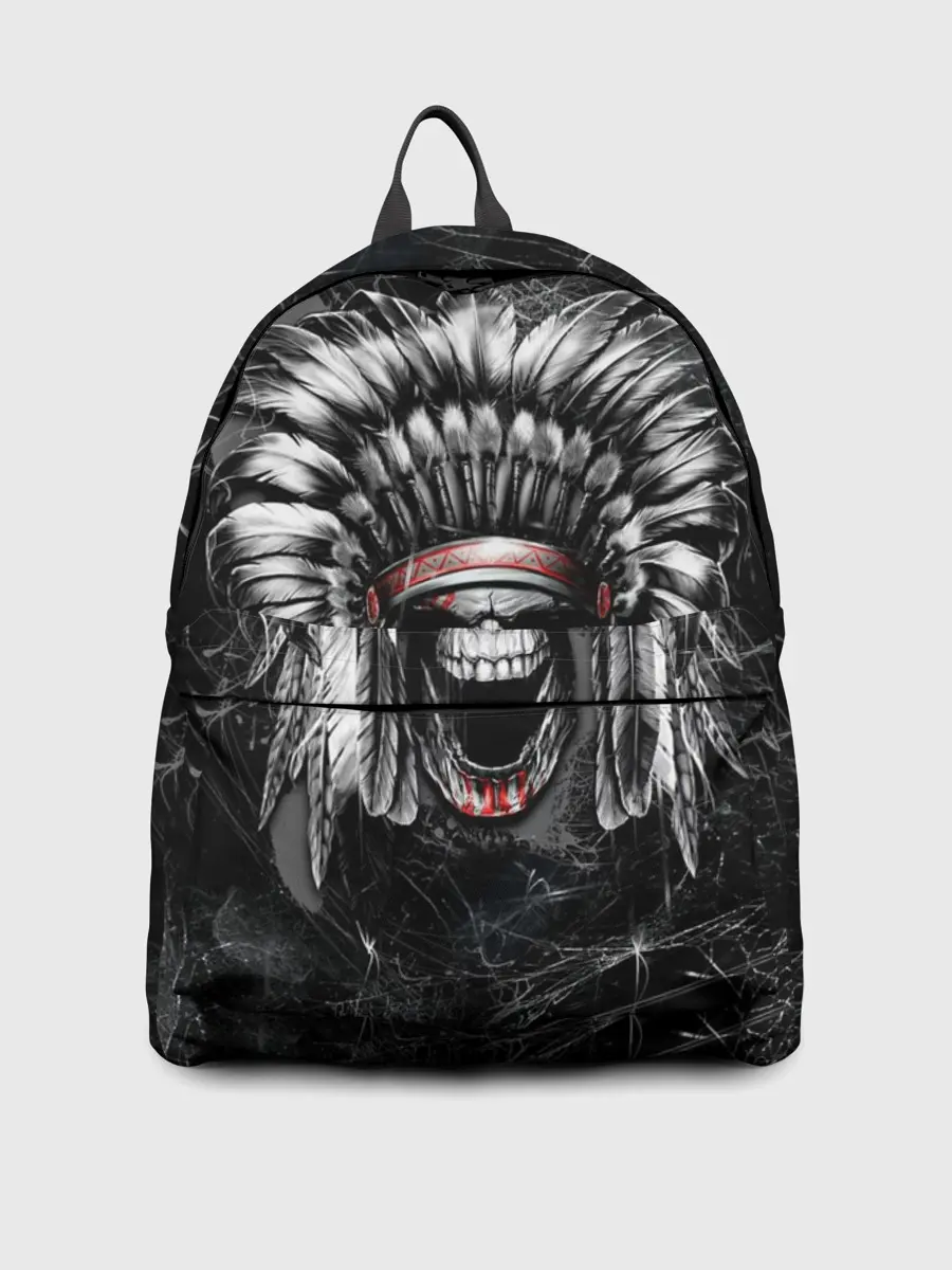 Рюкзак джинсовый / Индеец череп