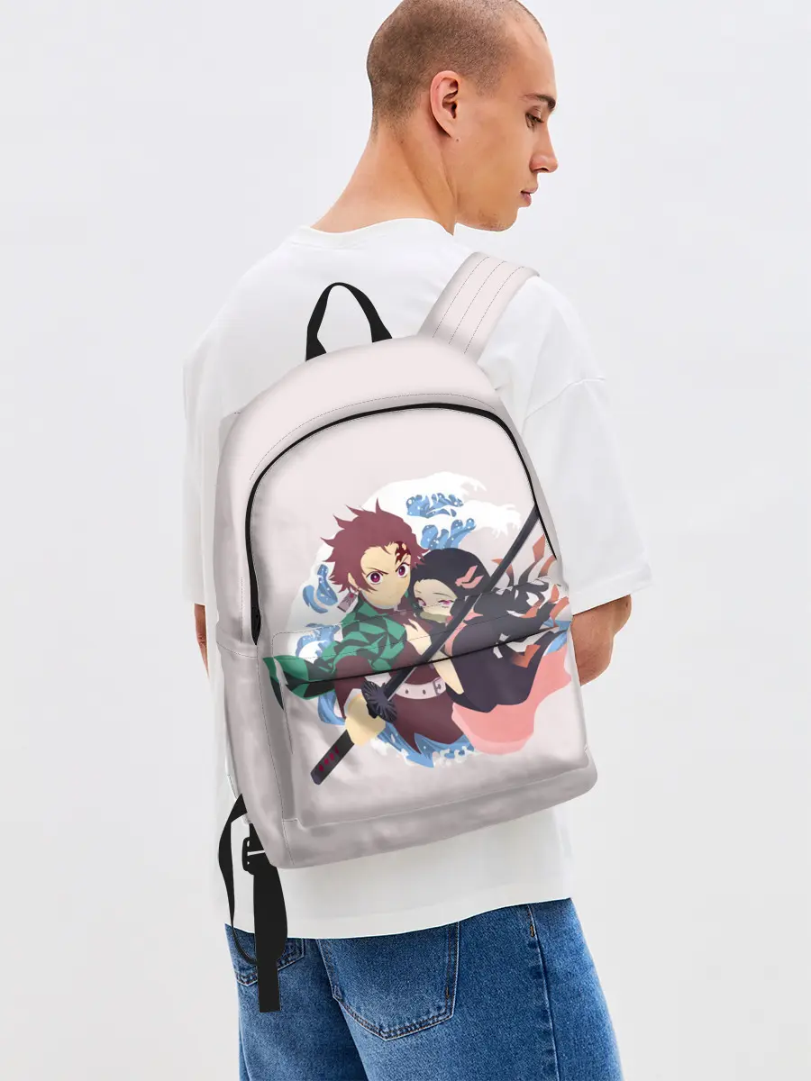 Рюкзак джинсовый / Tanjirou & Nezuko