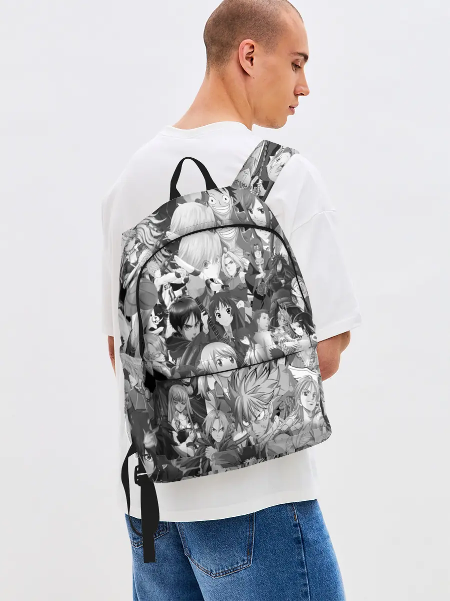 Рюкзак джинсовый / МНОГО ЧЕРНО-БЕЛЫХ АНИМЕ ДЕВОЧЕК