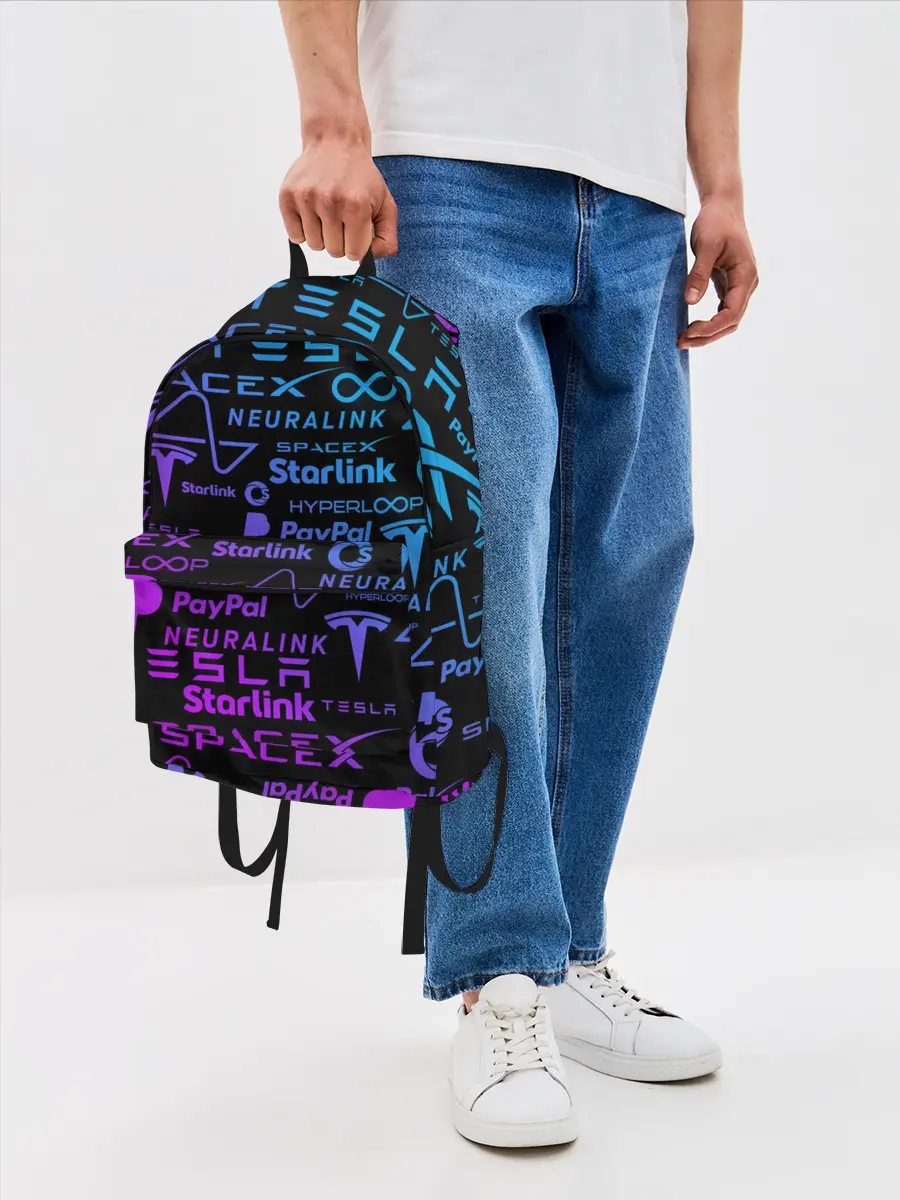 Рюкзак джинсовый / ЛОГОТИПЫ ПРОЕКТОВ ИЛОНА МАСКА.