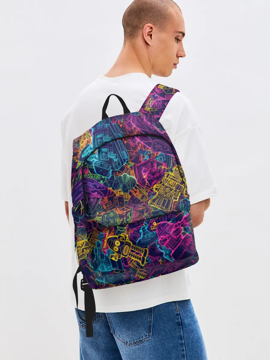 Рюкзак джинсовый / Neon Robots