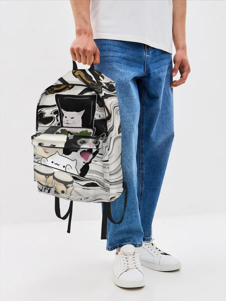 Рюкзак джинсовый / woman yelling at cat