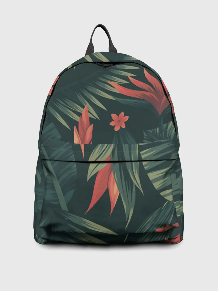 Рюкзак джинсовый / Тропический комуфляж