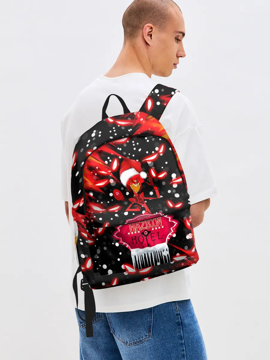 Рюкзак джинсовый / HAZBIN HOTEL НОВОГОДНИЙ.