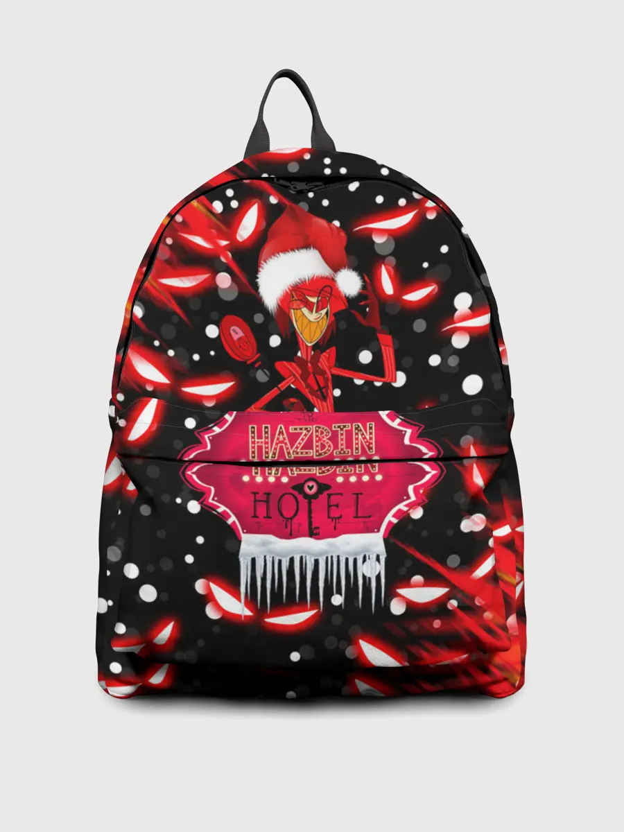 Рюкзак джинсовый / HAZBIN HOTEL НОВОГОДНИЙ.