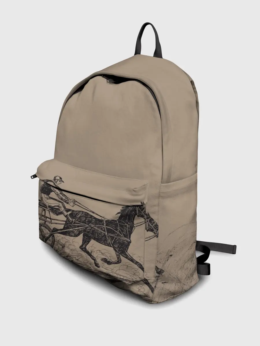 Рюкзак джинсовый / лошадь с колесницей