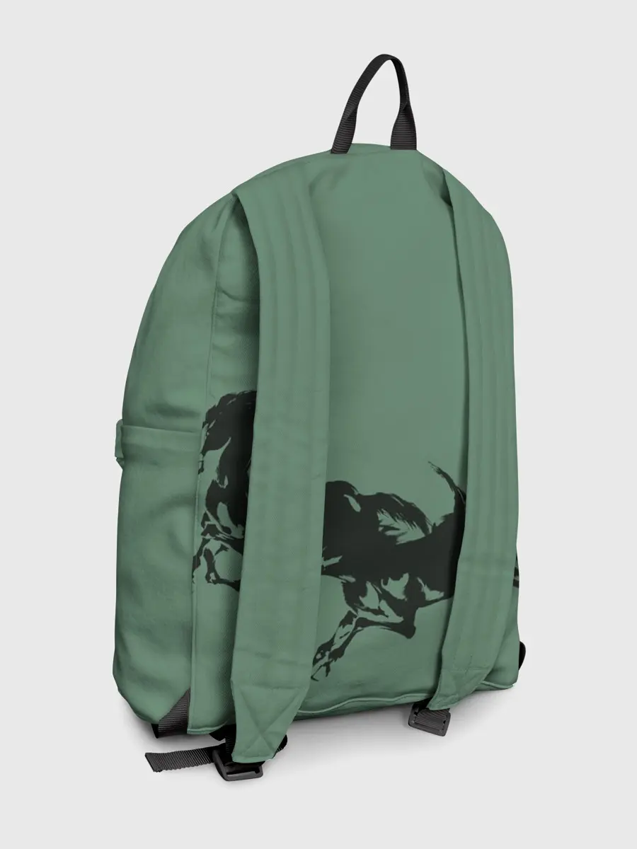 Рюкзак джинсовый / черные кони