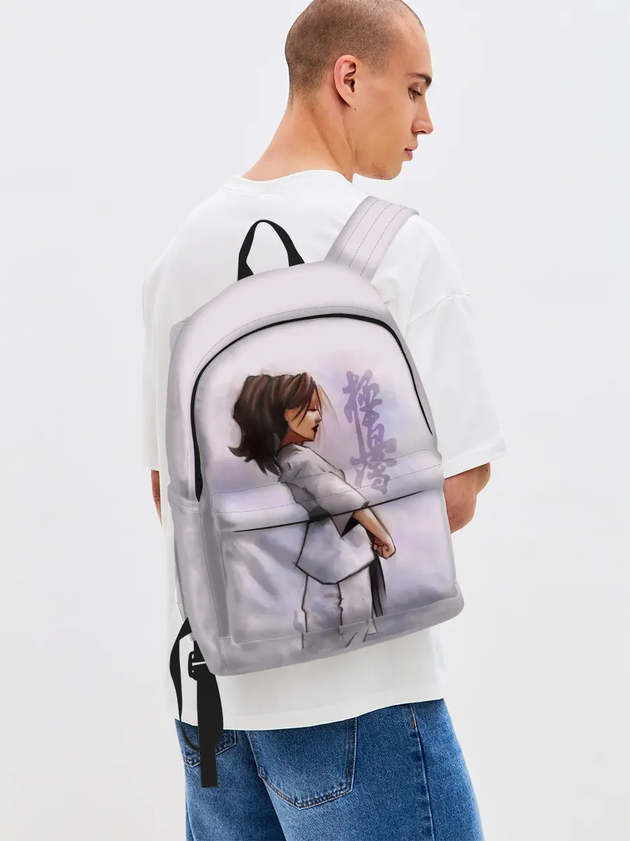 Рюкзак джинсовый / Кёкусинкай девушка