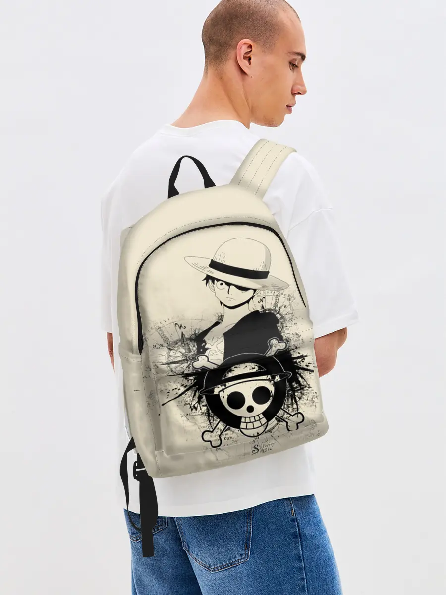 Рюкзак джинсовый / шляпа и череп One Piece