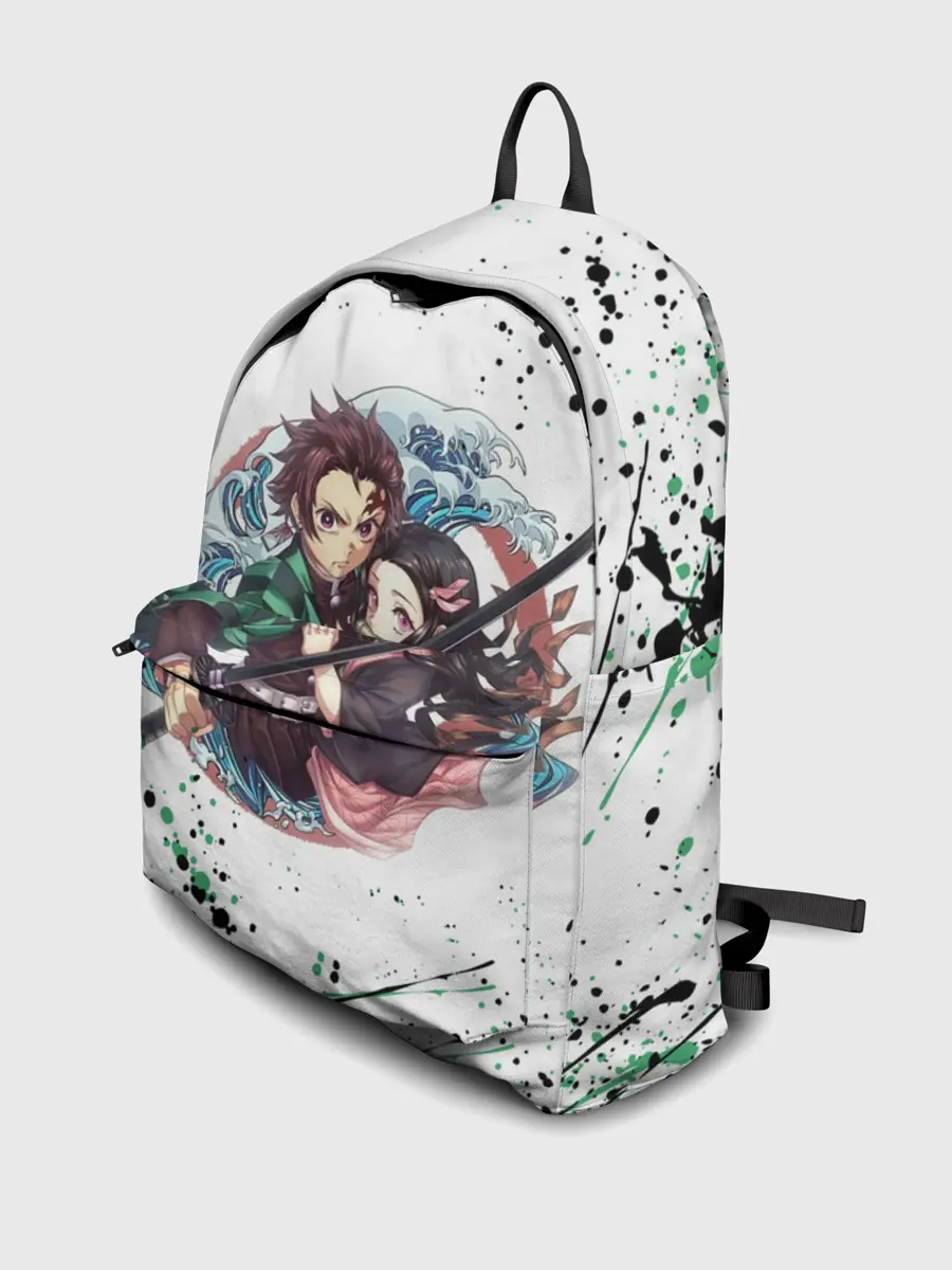 Рюкзак джинсовый / Брызги красок Demon Slayer