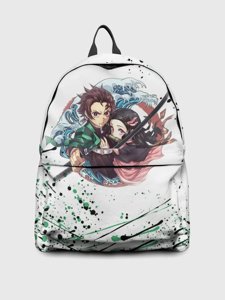 Рюкзак джинсовый / Брызги красок Demon Slayer