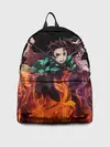 Рюкзак джинсовый / Kimetsu no Yaiba в огне