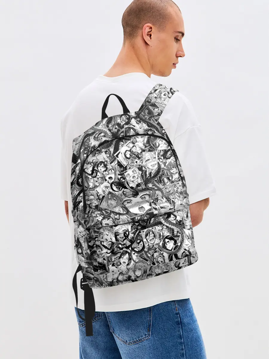 Рюкзак джинсовый / Ахегао с щупальцами