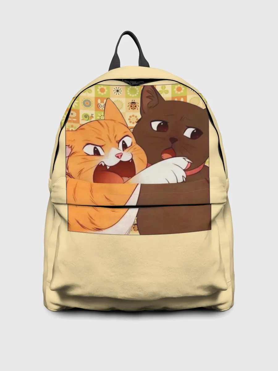 Рюкзак джинсовый / Woman yelling at Cat meme