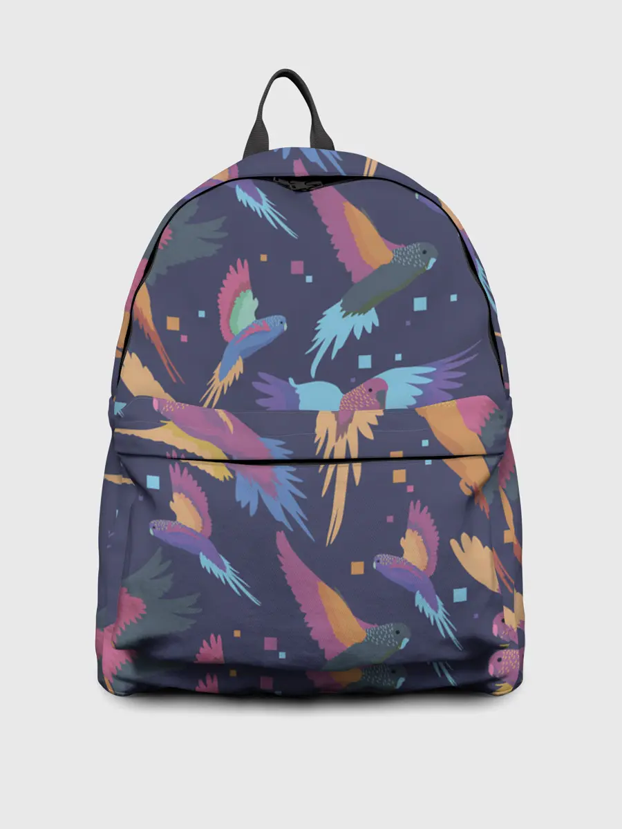 Рюкзак джинсовый / Райские попугаи