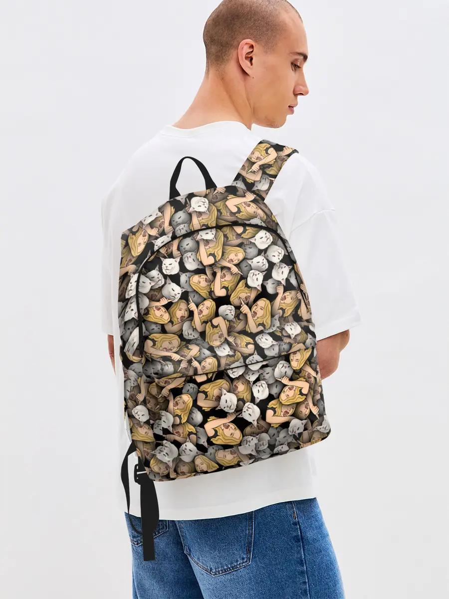 Рюкзак джинсовый / Woman Yelling at a Cat