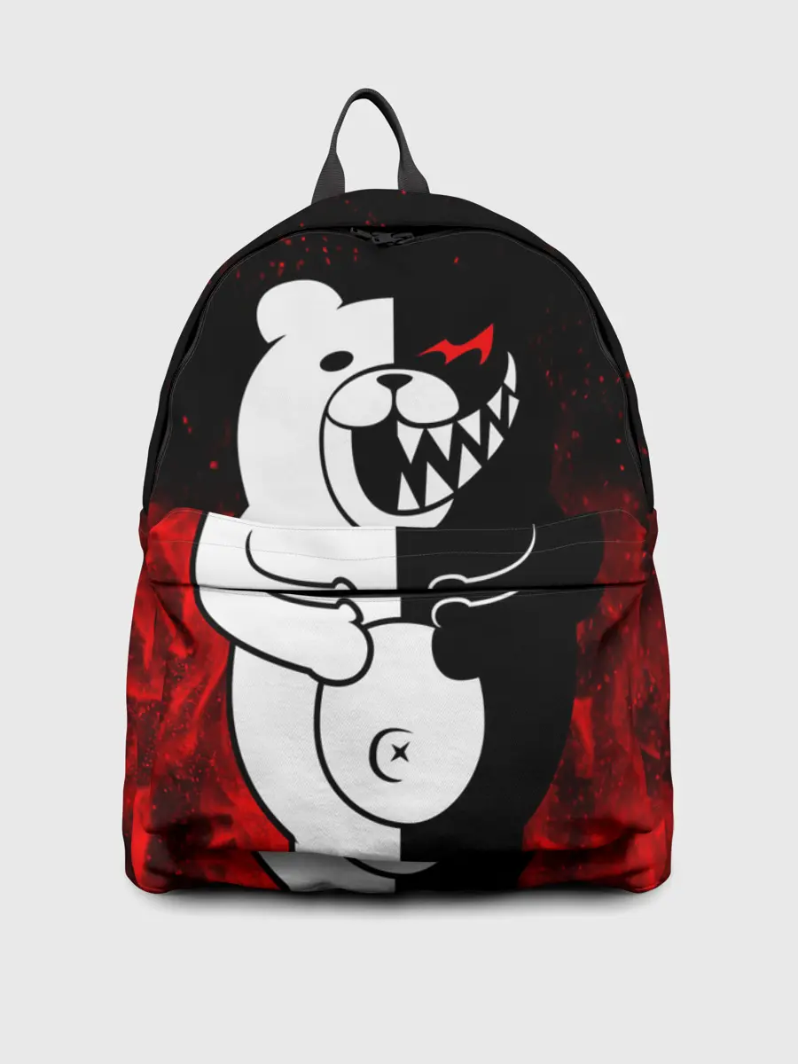 Рюкзак джинсовый / MONOKUMA В ПЛАМЕНИ / МОНОКУМА