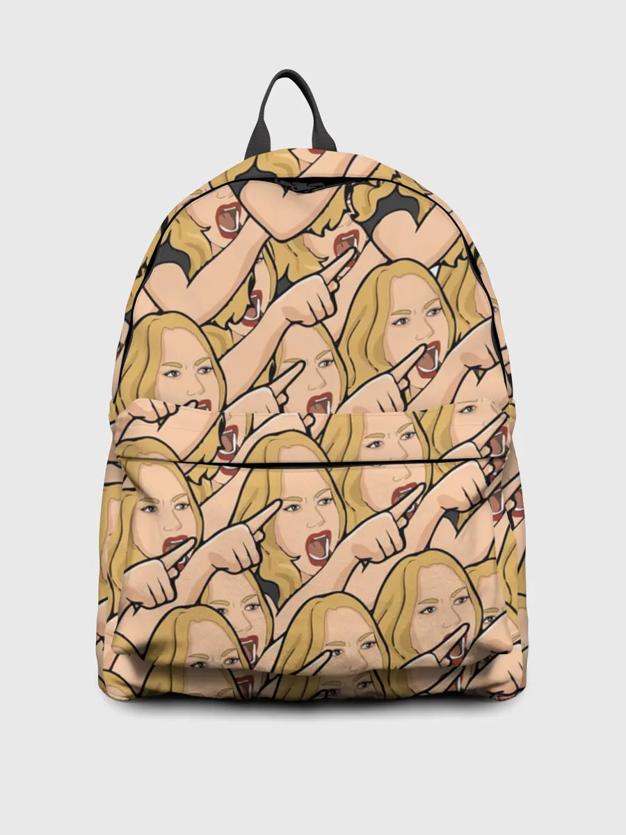 Рюкзак джинсовый / Many women yelling at Cat meme