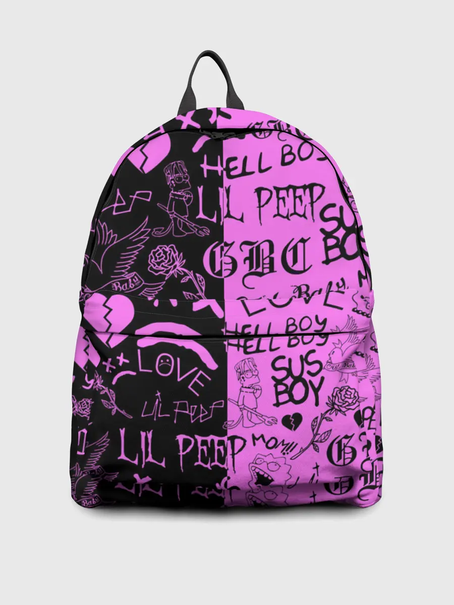 Рюкзак джинсовый / LIL PEEP LOGOBOMBING BLACK PINK