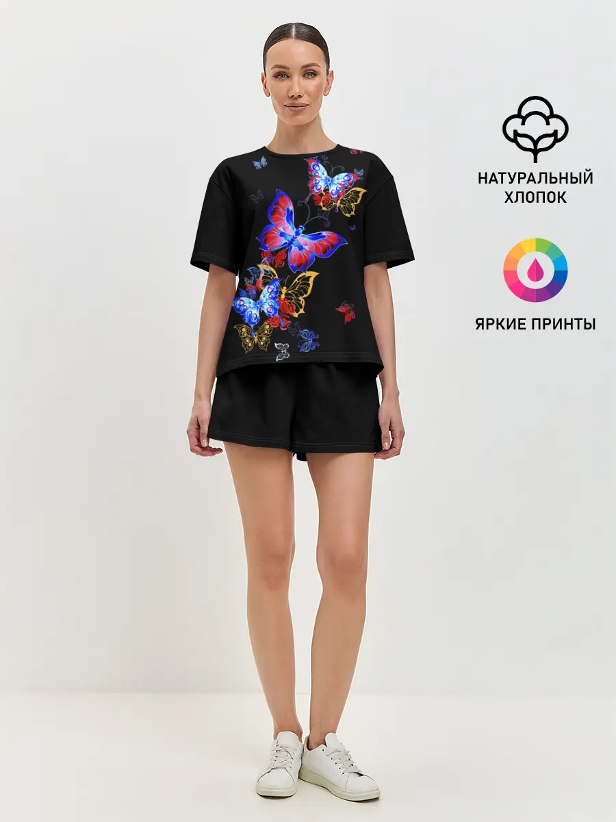 Женская пижама с шортами / Поцелуй бабочек
