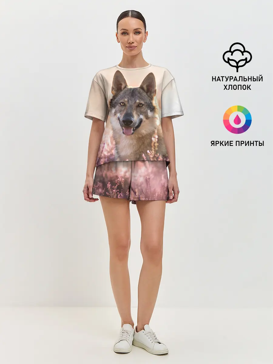 Женская пижама с шортами / Красивый Волк