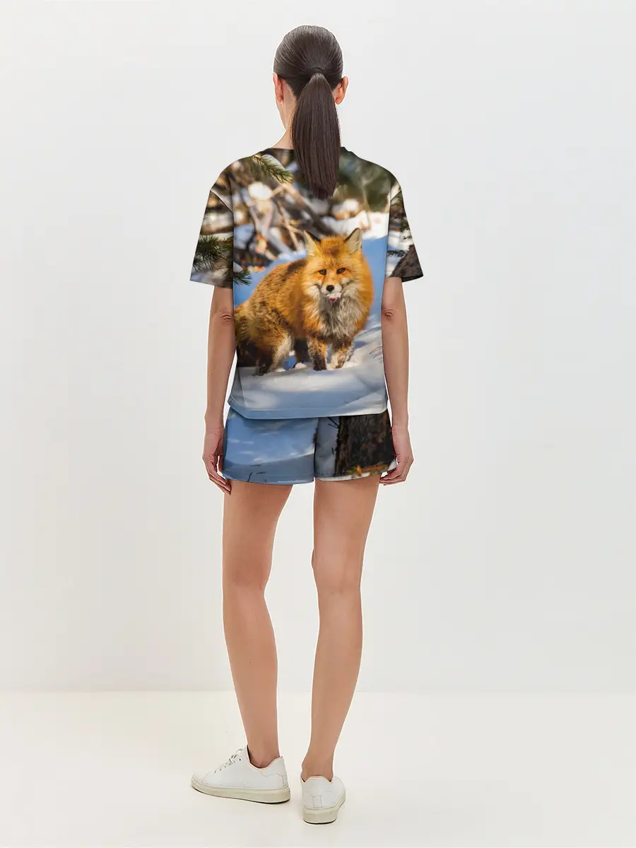 Женская пижама с шортами / Лиса в лесу